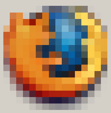 FireFox icon 16x16 magnified